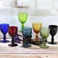 Colored Glass Goblet Embossed High Clear Glass Goblets